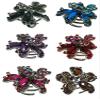 set of 6 JCGY Round Hair Claws Sparkly Crystals Colorful Beads 1 ea 6 Colors 0185-6 view 1