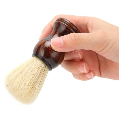 Beard Shaving Brush for Barber, Lightweight Grooming Cleaning Brush with Wooden Handle, Versatile Neck Dust Brush for Broken Hair Removal, Practical Face Grooming Tool for Men