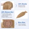 Benehair 150% Density 6 Inch Human Hair Toppers for Women with Bangs Mono Base Clip in Topper Top Hair Pieces for Women with Thinning Hair/Gray Hair/Hair Loss -Dark Blonde #27 view 3