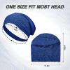 16 Pcs Satin Lined Sleep Cap African Silk Bonnet Beanie Double Layer Style Silk Hair Wrap Cover for Women (Fresh Style) view 2