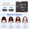 Benehair 150% Density 14 Inch Human Hair Toppers for Women with Bangs Mono Base Clip in Topper Top Hair Pieces for Women with Thinning Hair/Gray Hair/Hair Loss -Dark Brown #2 view 4
