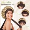 BONNET QUEEN Silk Bonnet for Sleeping Satin Bonnet with Tie Hair Wrap Double Layer Sleep Cap for Women Curly Hair, Brown Yellow view 4