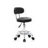 HEPMIMZHU Round Rolling Bar Stool PU Leather with Wheels and Foot Rest, Height Adjustable Task Work Drafting Chair with Back for Salon Spa Tattoo Facial Medical Office Chairs (Black-with Back) view 4