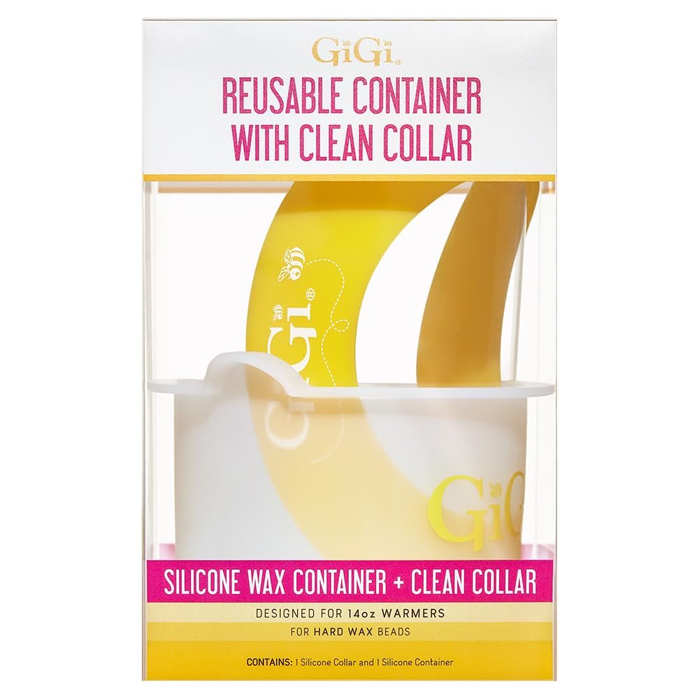 GiGi Reusable Container with Clean Collar  Silicone Wax Pot Liner for 14 oz Wax Warmer, Waxing Accessories Kit