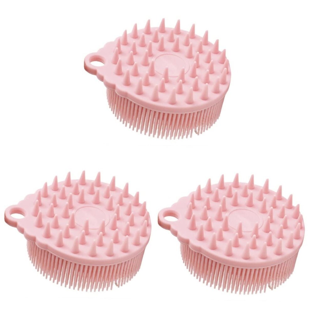 Healeved 3pcs Silicone Bath Scrubber for Boys and Girls Dual-Sided Sensory Massage Brush Portable and Easy to Clean for Bath and Scalp Care