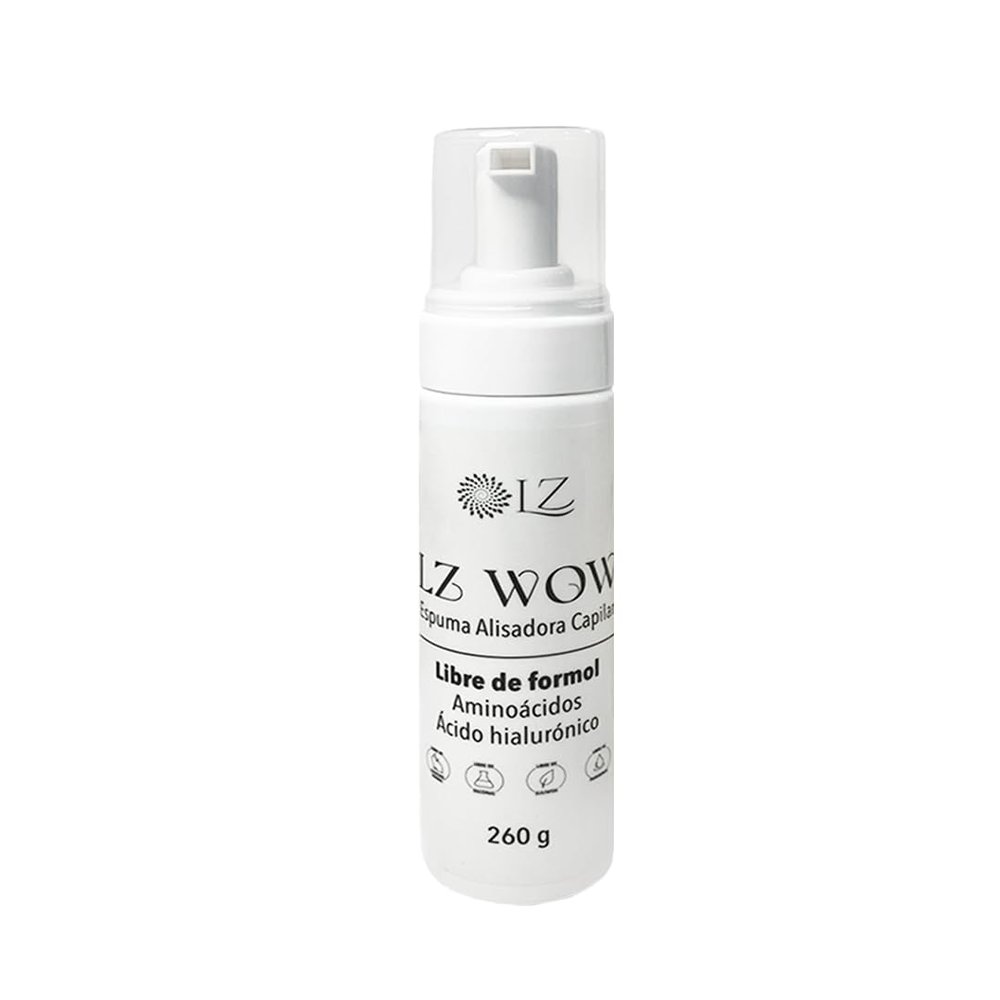 LZ WOW Hair Straightening Foam  FormaldehydeFree Organic Formula  Protection, Shine & Nutrition  Soft, Progressive Smoothing Treatment