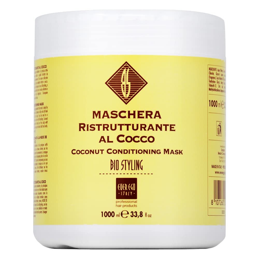 Ever Ego Al Cocco Coconut Conditioning Mask 33.8oz + Processing Cap (2 Packs)