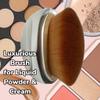 Foundation Brush Palm Makeup SOFT Kabuki Dome Shaped Face Body Shimmer SPF Blush Bronzer Highlighter Blending Self-Tanner Buffing Liquid Powder Cream Streak-Free Cosmetic Application - SILVER view 2
