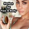 Foundation Brush Palm Makeup SOFT Kabuki Dome Shaped Face Body Shimmer SPF Blush Bronzer Highlighter Blending Self-Tanner Buffing Liquid Powder Cream Streak-Free Cosmetic Application - SILVER view 4