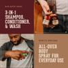 18.21 Man Made Original Sweet Tobacco Scent 3-in-1 Body Wash and Spirit Spritzer 2-Pack Bundle, All Hair & Skin Types for Men, Strengthens and Moisturizes in a Manly Aroma view 2