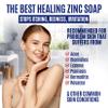 Pyrithione Zinc Soap Bar for Face & Body, 4oz | Medicated 2% ZnP Bar Soap Skin Therapy Cleanser for Acne, Rosacea, Eczema, Dermatitis, Psoriasis, Itching | Cleansing, Calming Facial Wash Made in USA view 2