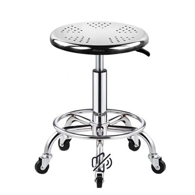 QDZC Stainless Steel Swivel Shop Rolling Stools with Wheels and Footrest, 440 Lbs Load Heavy Hydraulic Stool,Adjustable Height Work Office Massage Tattoo Work Chair B