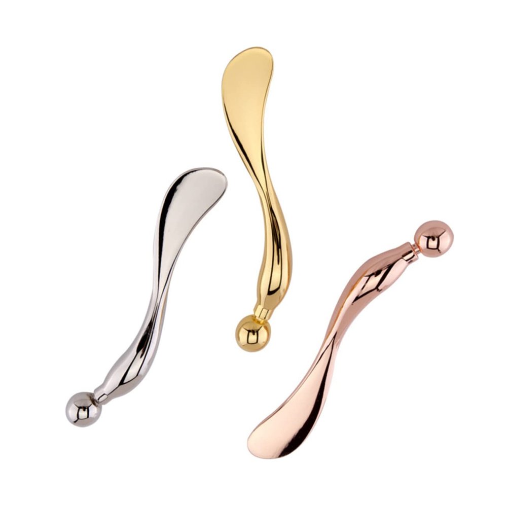 FRCOLOR Zinc Alloy Eye Spoon Multi-function Beauty Tool under Eye Massager Guasha Tool Makeup Application Fatigue Relief