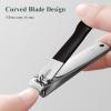 Manicure Set, Nail Clipper Kit-4 Pieces Nail Care Tools with Portable Leather Case, Nail Set Include Nanometer Nail File (Black) view 2