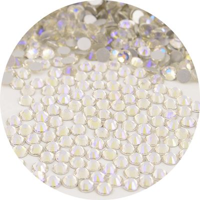 NCB Nancybeads 1500pcs Flatback Round Glass Nail Art Rhinestones Crystal for DIY Making Accessories Shoes, Clothes, Face Art, Bags, Manicure (Paradise Shine, SS20 1500pcs)