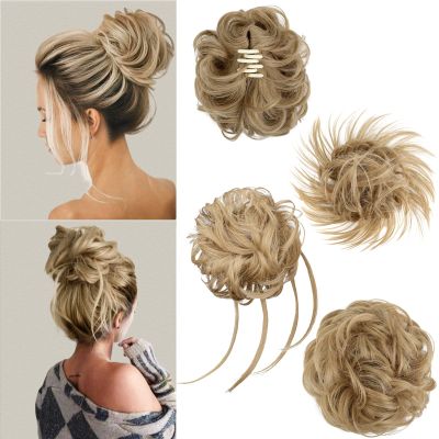 4 Pcs Messy Hair Bun Hairpiece Fake Hair Bun Messy Bun Scrunchie Hair Pieces for Updos Bun Wig Hair Extensions Pieces for Women