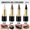 Kaely 4Pcs Black Brown Silver Gray Gel Eyeliner Pencil, Waterline Eyeliner for Older Women, Crayon Eye Liner Waterproof Smudge Proof, Smoky Eyeshadow Palette Halloween Makeup, lapiz de ojos view 2