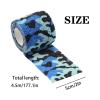 VideoPUP 12pcs Tattoo Grip Tape,Disposable Cohesive Tattoo Grip Cover Elastic Bandage Handle Grip Tube for Tattoo Machine Tattoo Grip Accessories,Marine Camouflage view 2
