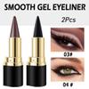 Kaely 2Pcs Black Brown Gel Eyeliner Pencil, Natural Black Eyeliner Cream for Waterline, Long Wear Crayon Eye Liner Waterproof Smudge Proof, Smokey Eye Eyeshadow Palette Gothic Halloween Makeup Set view 2