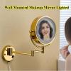 YSUEFIJO Wall Mounted Makeup Mirror, Vanity Mirror with Lights, Double Sided Magnification Cosmetic Mirror, Extension Foldable Arm, 360 Swivel, for Makeup Application, Tweezing view 2