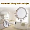 YSUEFIJO Lighted Makeup Mirror with Magnification, 10'' Two-Sided Swivel Extendable Bathroom Mirror, Portable High Definition Cosmetic Lighted Up Mirror, 360Rotation, Girl Women Gifts view 2