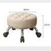 N/A Low Rolling Stool, Roller Seat with Universal Swivel Wheels, Wheel Stool Chair with PU Leather Cushion for Home, Kitchen, Office, Garage,E view 2