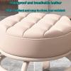 N/A Low Rolling Stool, Roller Seat with Universal Swivel Wheels, Wheel Stool Chair with PU Leather Cushion for Home, Kitchen, Office, Garage,E view 4
