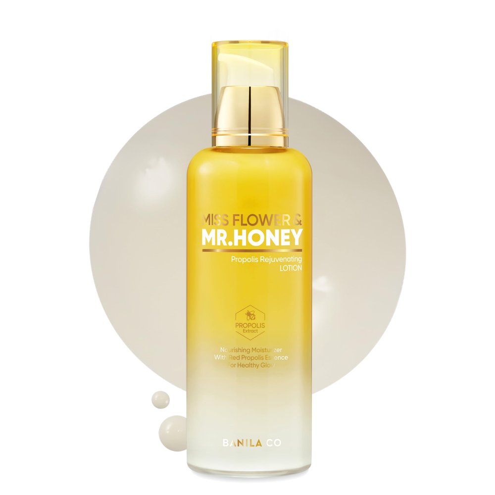 BANILA CO Miss Flower & Mr Honey Propolis Rejuvenating Lotion | Nourishing Cream with Propolis Extract & Royal Jelly | Lightweight Hydrating Korean Skincare for Youthful Radiance (150ml / 5.07 fl oz)