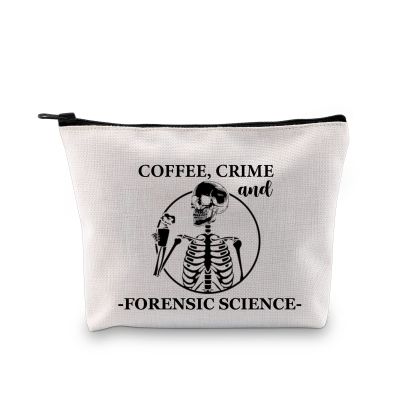 G2TUP Forensic Scientist Gift Coffee Crime And Forensic Science Makeup Bag Forensic Science Investigator Cosmetic Bag Criminologist Gift Travel Bag (And Forensic Science White Bag)