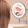 YSUEFIJO Wall Mounted Makeup Mirror with Lights, Double Sided Magnifying Cosmetic Mirror, Portable Trifold Shaving Barber Mirror, Extended Arm 360 Rotation, Gift for Women view 4