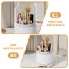 EXCEART Rotatable Makeup Brush Organizer Lid Desktop Storage Cup for Cosmetics and Removable Compartment Dividers for Easy Cleaning for Vanity and Bedroom Use view 2