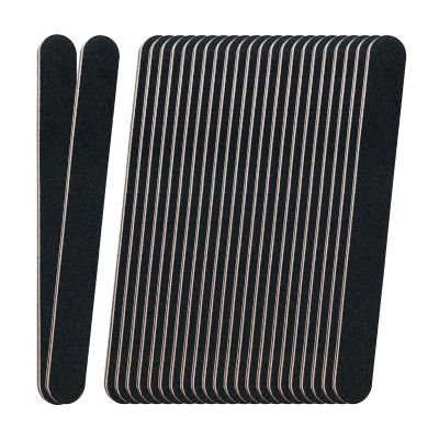24 Pack Professional Emery Boards - 100/180 Grit Nail File Pack for Acrylic and Natural Nails, Black