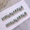 TONTEK Green Crystal Nail Sticker, Silver Nail Sticker, Inlaid Crystal Flowers Nail Sticker, Romantic, Cute, Elegant, Gradient view 1