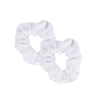 Set of 2 Terry Hair Scrunchies - White