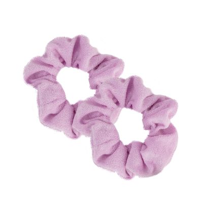 Set of 2 Terry Hair Scrunchies -Lavender