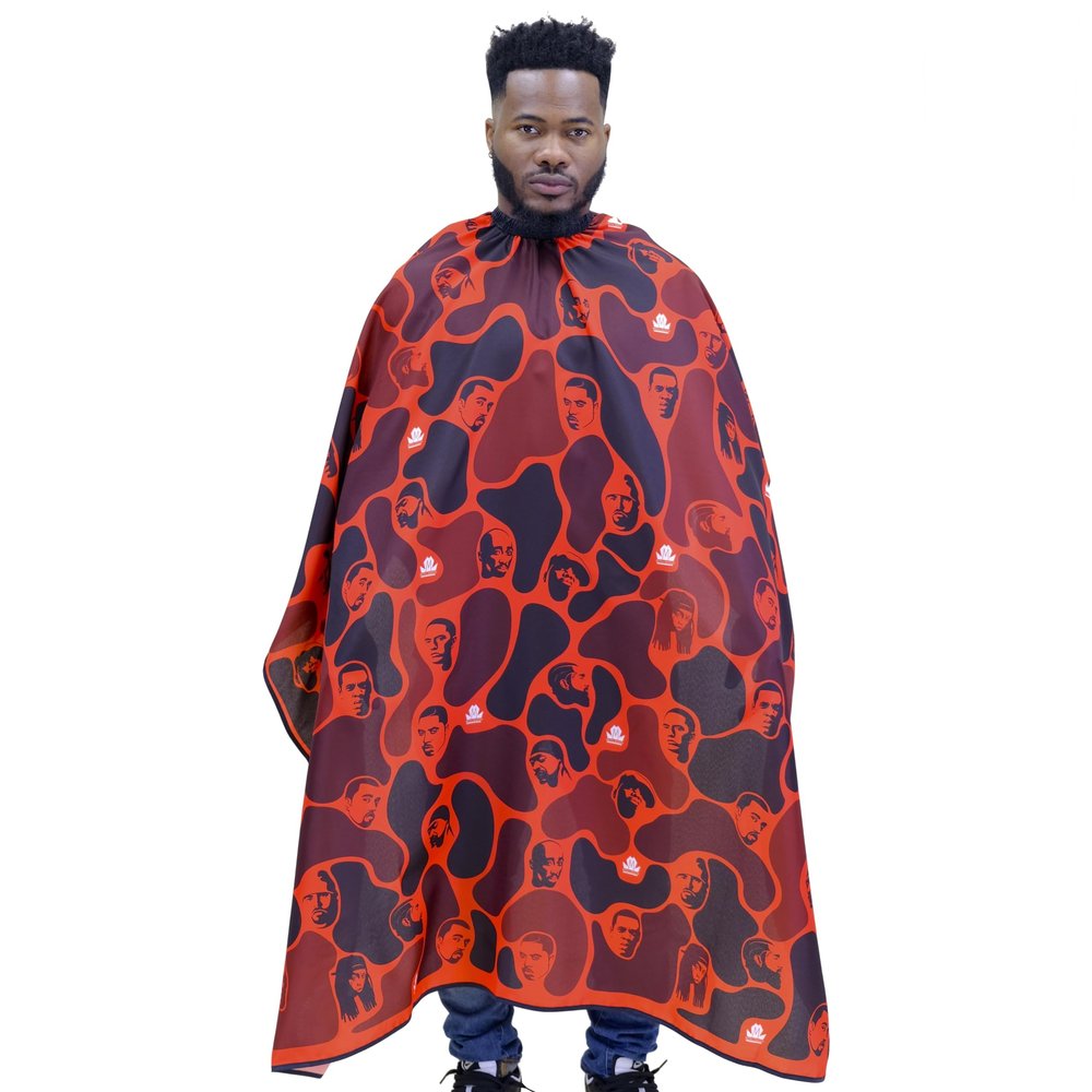 Barber Cape King Midas Large Size Hair Cutting Cape With Snap Closure Water Proof Hair Proof (Red)