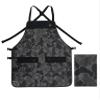 Barber Cape and Apron Set - Large Size Adjustable Hair Cutting Cape for Men (Hip Hop Kings Black Apron and Cape Set) view 3