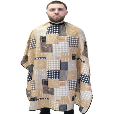 Barber Cape For Men Large Hair Cutting Cape Bandana Barber Cape Hair Proof Water Proof Adjustable Snap Neck Closure Fits Everyone (Tan)