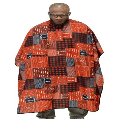 Barber Cape For Men Large Hair Cutting Cape Bandana Barber Cape Hair And Water Proof Adjustable Elastic Neck Closure (Red)