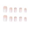 RikView White Press on Nails - Short Acrylic French Tips, Glossy Square Full Cover, 24 PCs/Set view 2