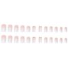 RikView White Press on Nails - Short Acrylic French Tips, Glossy Square Full Cover, 24 PCs/Set view 3