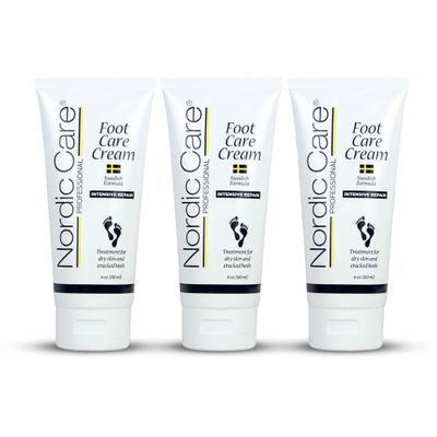 Nordic Care Foot Care Cream Intensive Repair | 10% Urea Treats Severely Dry Feet & Cracked Heels | Noticeable Results In Days 6oz. (Pack of 3)
