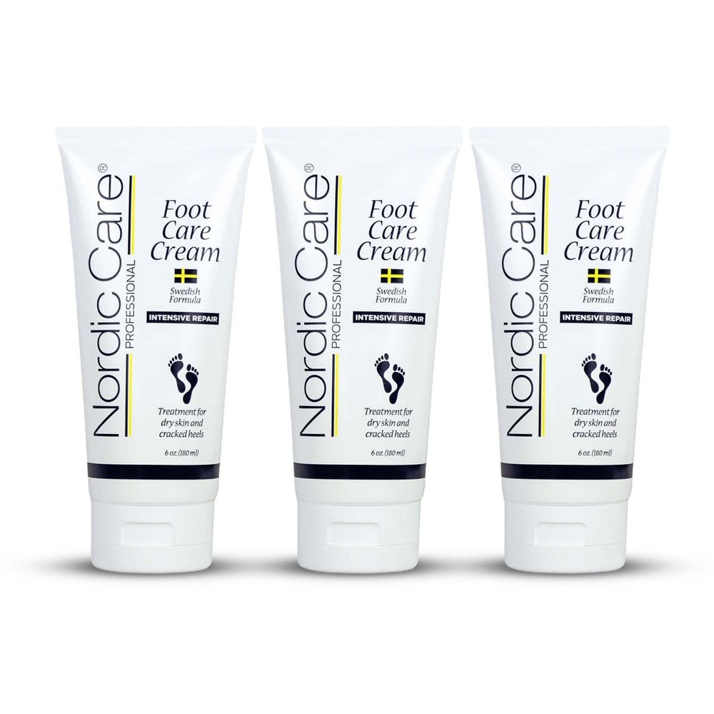 Nordic Care Foot Care Cream Intensive Repair | 10% Urea Treats Severely Dry Feet & Cracked Heels | Noticeable Results In Days 6oz. (Pack of 3)