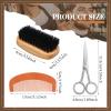 Zubebe 20 Sets Beard Brush and Comb Set for Men, Boar Bristle Brush, Wood Mustache Comb and Beard Trimming Scissors with Travel Pouch, Beard and Mustache Grooming Kit for Beard Care Valentine GIft view 2