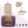 BAGSMART Atlas Travel Toiletry Bag for Women, Hanging Toiletry Bag with Hook, Travel Cosmetic Makeup Bag Travel Organizer for Accessories, Shampoo, Full Sized Container, Toiletries,Purple-Medium view 3
