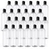 Nuenen 24 Pieces Plastic Empty Bottles Clear Squeeze Travel Containers with Black Disc Cap Refillable Shampoo Travel Bottles for Toiletries Lotion Container for Body Soap Cream(16 oz) view 1