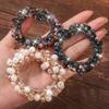 Unicra Pearl Hair Ties Beaded Hair Scrunchies Ponytail Holder Hair Accessories for Women Pack of 3 (Pearl&Rhinestone) view 2