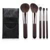 Travel Makeup Brushes Set w/Pouch, Portable 5PCS Professional Mini Cosmetic Brushes Kit for Powder Blush Concealers Contouring Highlighting view 1