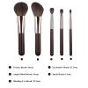 Travel Makeup Brushes Set w/Pouch, Portable 5PCS Professional Mini Cosmetic Brushes Kit for Powder Blush Concealers Contouring Highlighting view 2