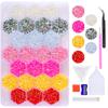 24 Gird Jelly AB Crystals Resin Nail Beauty DIY Jewelry Accessories Rainbow AB Resin Flatback Rhinestones Kit, Jelly Rhinestones Mixed Color Round Shape for Nail Crafts Tumbler (B-4mm) view 1